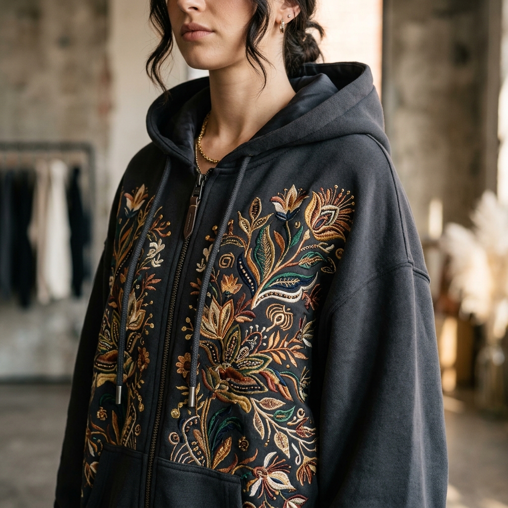 Fashion model in urban wear